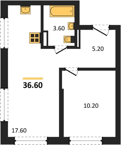 Фото №1: 1-комнатная квартира 36&nbsp;м², 9/18&nbsp;эт. - Краснодар, Прикубанский внутригородской округ, мкр. ЖК Грейд