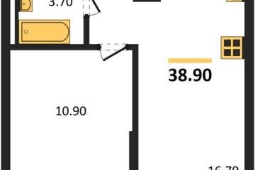 Фото №1: 1-комнатная квартира 38 м², 6/18 эт. - Краснодар, мкр. ЖК Грейд,