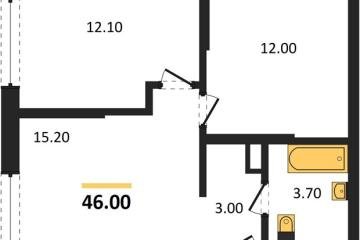 Фото №1: 2-комнатная квартира 46 м², 17/18 эт. - Краснодар, мкр. ЖК Грейд,