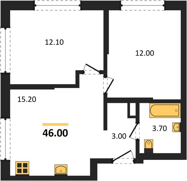 Фото №1: 2-комнатная квартира 46&nbsp;м², 18/18&nbsp;эт. - Краснодар, Прикубанский внутригородской округ, мкр. ЖК Грейд