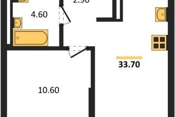 Фото №1: 1-комнатная квартира 33 м², 18/18 эт. - Краснодар, мкр. ЖК Грейд,