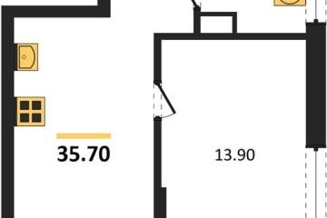 Фото №1: 1-комнатная квартира 35 м², 18/18 эт. - Краснодар, мкр. ЖК Грейд,