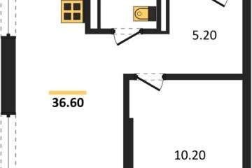 Фото №1: 1-комнатная квартира 36 м², 16/18 эт. - Краснодар, мкр. ЖК Грейд,