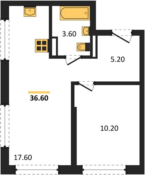 Фото №1: 1-комнатная квартира 36&nbsp;м², 16/18&nbsp;эт. - Краснодар, Прикубанский внутригородской округ, мкр. ЖК Грейд