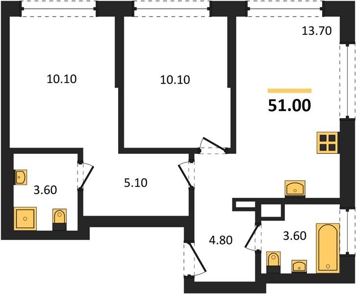 Фото №1: 2-комнатная квартира 51&nbsp;м², 16/18&nbsp;эт. - Краснодар, Прикубанский внутригородской округ, мкр. ЖК Грейд