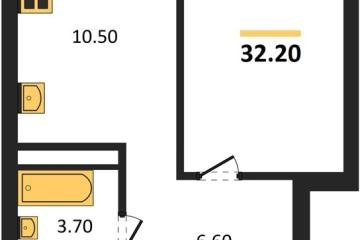 Фото №1: 1-комнатная квартира 32 м², 18/18 эт. - Краснодар, мкр. ЖК Грейд,