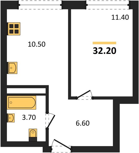 Фото №1: 1-комнатная квартира 32&nbsp;м², 18/18&nbsp;эт. - Краснодар, Прикубанский внутригородской округ, мкр. ЖК Грейд