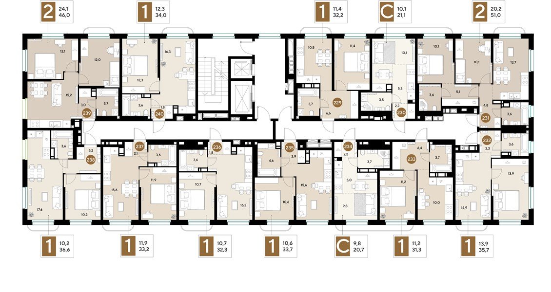 Фото №8: 2-комнатная квартира 51&nbsp;м², 13/18&nbsp;эт. - Краснодар, Прикубанский внутригородской округ, мкр. ЖК Грейд