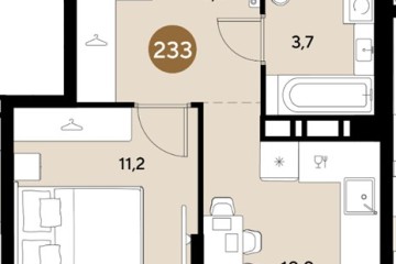 Фото №1: 1-комнатная квартира 31 м², 11/18 эт. - Краснодар, мкр. ЖК Грейд,