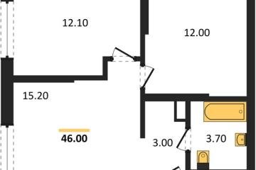 Фото №1: 2-комнатная квартира 46 м², 12/18 эт. - Краснодар, мкр. ЖК Грейд,