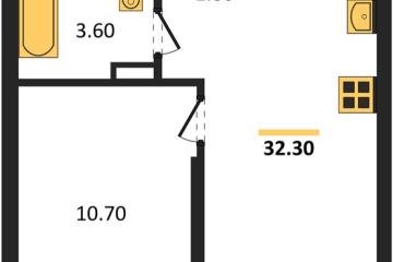 Фото №1: 1-комнатная квартира 32 м², 11/18 эт. - Краснодар, мкр. ЖК Грейд,