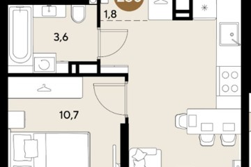 Фото №1: 1-комнатная квартира 32 м², 13/18 эт. - Краснодар, мкр. ЖК Грейд,