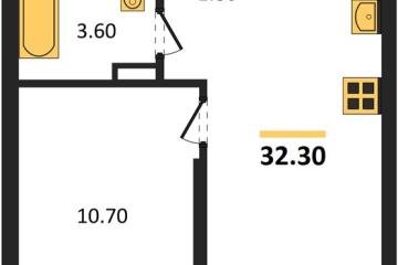 Фото №1: 1-комнатная квартира 32 м², 15/18 эт. - Краснодар, мкр. ЖК Грейд,
