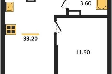 Фото №1: 1-комнатная квартира 33 м², 15/18 эт. - Краснодар, мкр. ЖК Грейд,