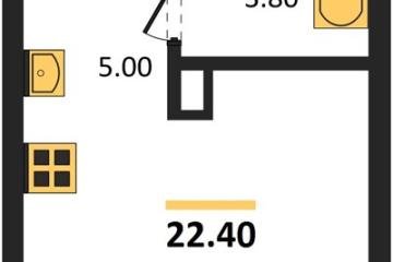 Фото №1: Студия 22 м², 9/18 эт. - Краснодар, мкр. ЖК Грейд,