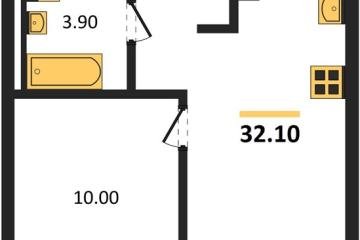 Фото №1: 1-комнатная квартира 32 м², 9/18 эт. - Краснодар, мкр. ЖК Грейд,