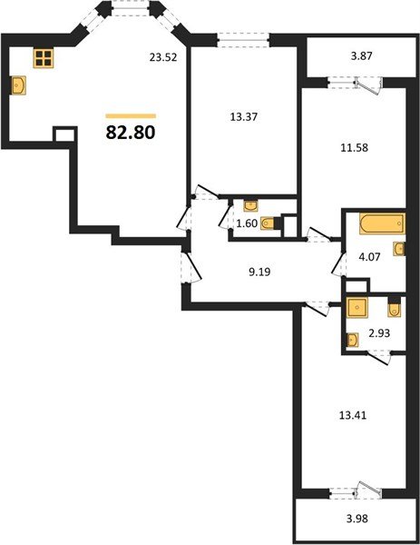 Фото №1: 3-комнатная квартира 82&nbsp;м², 4/18&nbsp;эт. - Краснодар, Прикубанский внутригородской округ, мкр. ЖК Тёплые Края, ул. имени Леона Орбели, 9