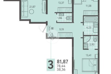 Фото №1: 3-комнатная квартира 81 м², 1/18 эт. - Краснодар, мкр. ЖК Тёплые Края, ул. имени Леона Орбели, 9