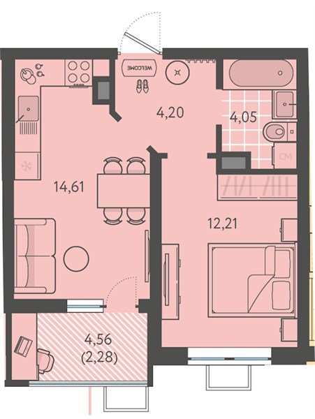 Фото №1: 1-комнатная квартира 37&nbsp;м², 4/18&nbsp;эт. - Краснодар, Прикубанский внутригородской округ, мкр. ЖК Тёплые Края, ул. имени Леона Орбели, 9