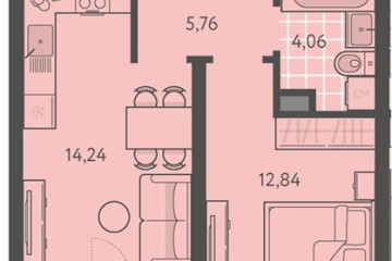 Фото №1: 1-комнатная квартира 42 м², 3/18 эт. - Краснодар, мкр. ЖК Тёплые Края, ул. имени Леона Орбели, 9