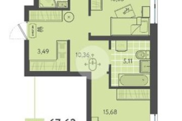 Фото №1: 2-комнатная квартира 67 м², 1/18 эт. - Краснодар, мкр. ЖК Тёплые Края, ул. имени Леона Орбели, 9