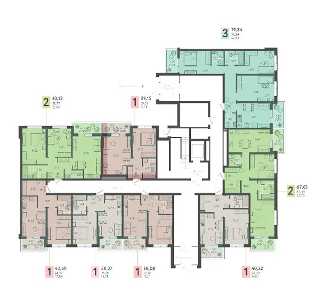 Фото №8: 2-комнатная квартира 60&nbsp;м², 1/18&nbsp;эт. - Краснодар, Прикубанский внутригородской округ, мкр. ЖК Тёплые Края, ул. имени Леона Орбели, 9