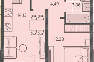 Фото №1: 1-комнатная квартира 36 м², 16/18 эт. - Краснодар, мкр. ЖК Тёплые Края, ул. имени Леона Орбели, 9