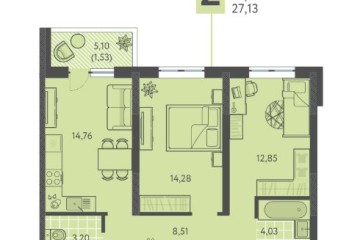 Фото №1: 2-комнатная квартира 59 м², 1/18 эт. - Краснодар, мкр. ЖК Тёплые Края, ул. имени Леона Орбели, 9