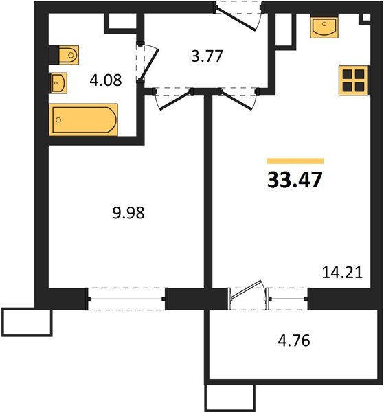 Фото №1: 1-комнатная квартира 33&nbsp;м², 3/18&nbsp;эт. - Краснодар, Прикубанский внутригородской округ, мкр. ЖК Тёплые Края