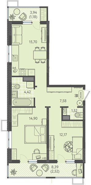 Фото №1: 2-комнатная квартира 59&nbsp;м², 2/18&nbsp;эт. - Краснодар, Прикубанский внутригородской округ, мкр. ЖК Тёплые Края