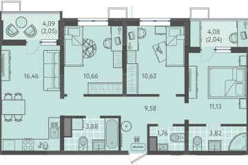 Фото №1: 3-комнатная квартира 72 м², 2/18 эт. - Краснодар, мкр. ЖК Тёплые Края,