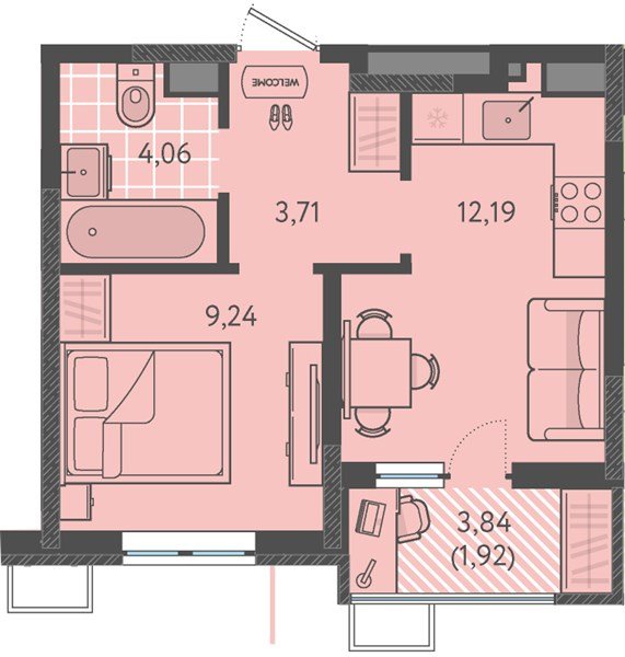 Фото №1: 1-комнатная квартира 31&nbsp;м², 2/18&nbsp;эт. - Краснодар, Прикубанский внутригородской округ, мкр. ЖК Тёплые Края
