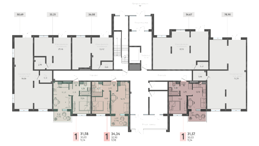 Фото №8: 1-комнатная квартира 31&nbsp;м², 1/18&nbsp;эт. - Краснодар, Прикубанский внутригородской округ, мкр. ЖК Тёплые Края