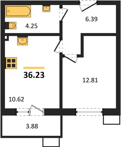 Фото №1: 1-комнатная квартира 36&nbsp;м², 2/18&nbsp;эт. - Краснодар, Прикубанский внутригородской округ, мкр. ЖК Тёплые Края