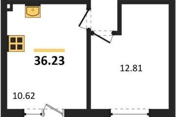 Фото №1: 1-комнатная квартира 36 м², 6/18 эт. - Краснодар, мкр. ЖК Тёплые Края,