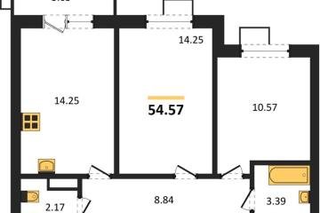 Фото №1: 2-комнатная квартира 54 м², 4/18 эт. - Краснодар, мкр. ЖК Тёплые Края,