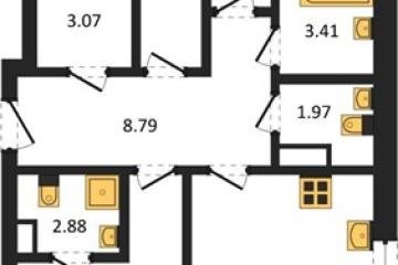 Фото №1: 3-комнатная квартира 73 м², 6/18 эт. - Краснодар, мкр. ЖК Тёплые Края,