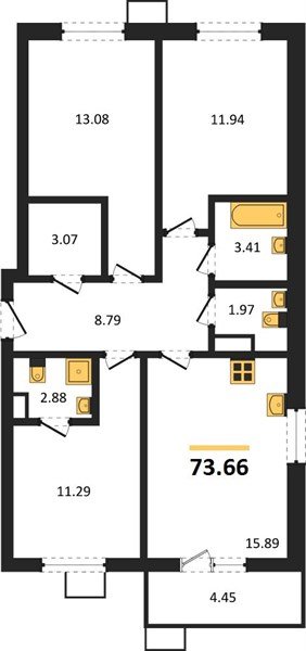 Фото №1: 3-комнатная квартира 73&nbsp;м², 6/18&nbsp;эт. - Краснодар, Прикубанский внутригородской округ, мкр. ЖК Тёплые Края
