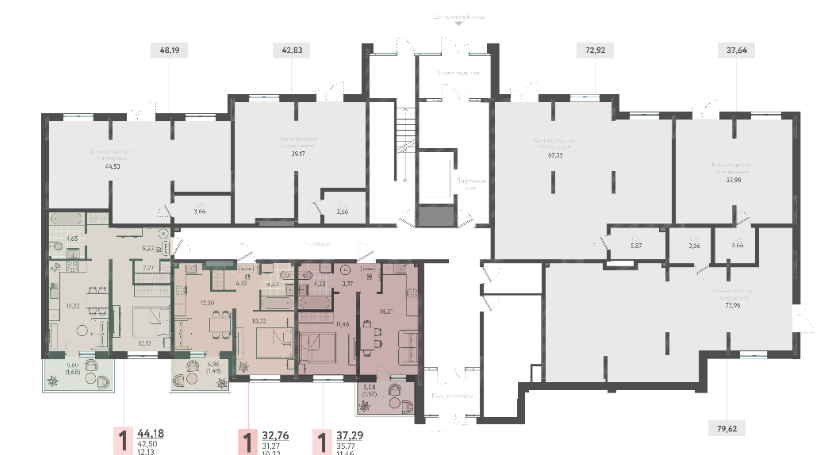 Фото №8: 1-комнатная квартира 44&nbsp;м², 1/18&nbsp;эт. - Краснодар, Прикубанский внутригородской округ, мкр. ЖК Тёплые Края