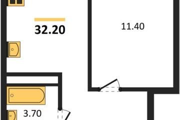 Фото №1: 1-комнатная квартира 32 м², 10/18 эт. - Краснодар, мкр. ЖК Грейд,