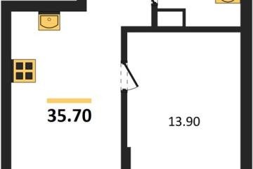 Фото №1: 1-комнатная квартира 35 м², 9/18 эт. - Краснодар, мкр. ЖК Грейд,