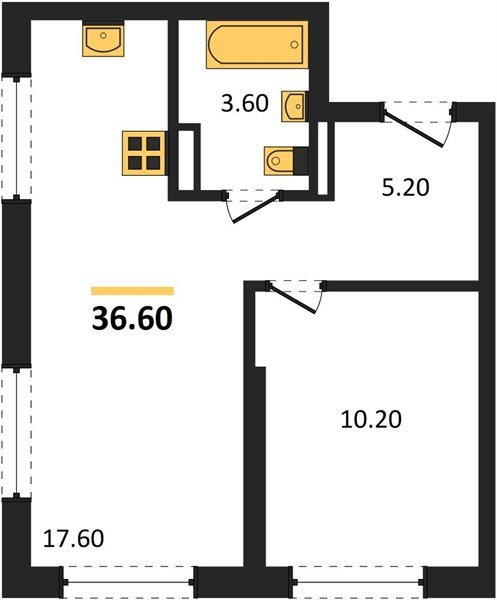 Фото №1: 1-комнатная квартира 36&nbsp;м², 9/18&nbsp;эт. - Краснодар, Прикубанский внутригородской округ, мкр. ЖК Грейд