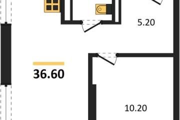 Фото №1: 1-комнатная квартира 36 м², 8/18 эт. - Краснодар, мкр. ЖК Грейд,