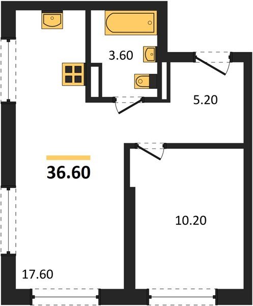 Фото №1: 1-комнатная квартира 36&nbsp;м², 8/18&nbsp;эт. - Краснодар, Прикубанский внутригородской округ, мкр. ЖК Грейд