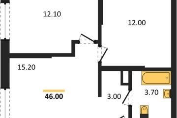 Фото №1: 2-комнатная квартира 46 м², 13/18 эт. - Краснодар, мкр. ЖК Грейд,