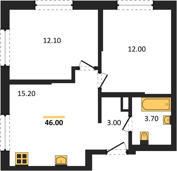 Фото №1: 2-комнатная квартира 46&nbsp;м², 13/18&nbsp;эт. - Краснодар, Прикубанский внутригородской округ, мкр. ЖК Грейд