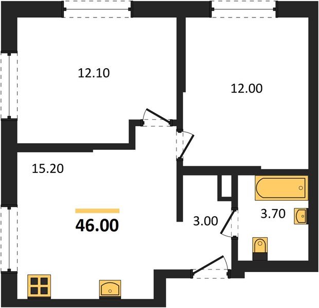Фото №1: 2-комнатная квартира 46&nbsp;м², 14/18&nbsp;эт. - Краснодар, Прикубанский внутригородской округ, мкр. ЖК Грейд