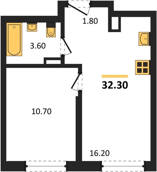Фото №1: 1-комнатная квартира 32&nbsp;м², 15/18&nbsp;эт. - Краснодар, Прикубанский внутригородской округ, мкр. ЖК Грейд