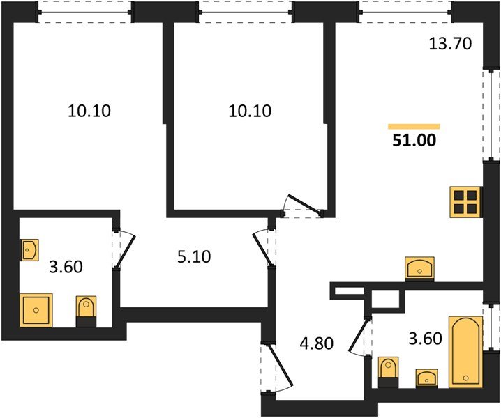 Фото №1: 2-комнатная квартира 51&nbsp;м², 13/18&nbsp;эт. - Краснодар, Прикубанский внутригородской округ, мкр. ЖК Грейд