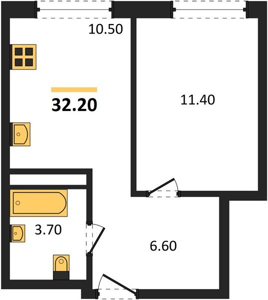 Фото №1: 1-комнатная квартира 32&nbsp;м², 13/18&nbsp;эт. - Краснодар, Прикубанский внутригородской округ, мкр. ЖК Грейд